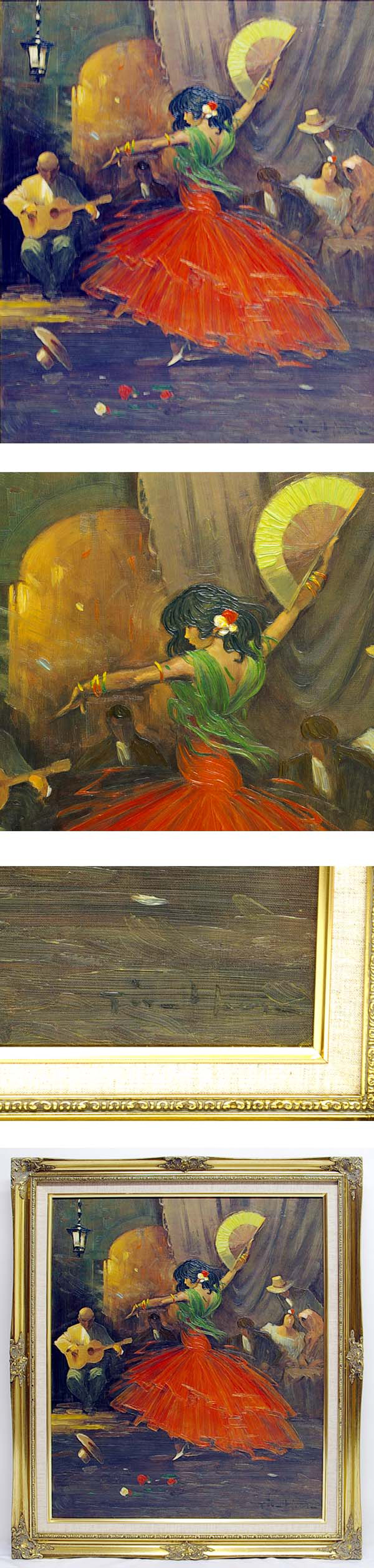 お値下送料無料◆1962年作　フランス画家◆Juan Giralt Lerin油彩原画◆ 人物画